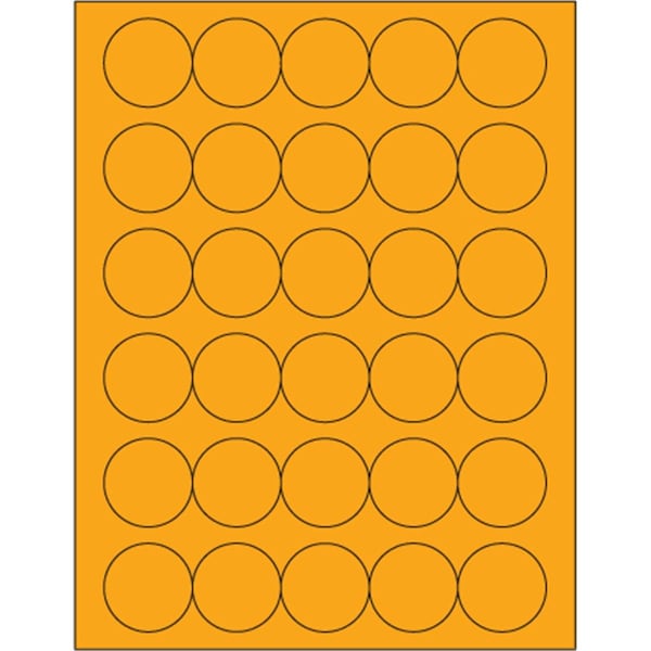 Bondad 1.5 in. Fluorescent Orange Circle Laser Labels, 3000PK BO2822229 - main